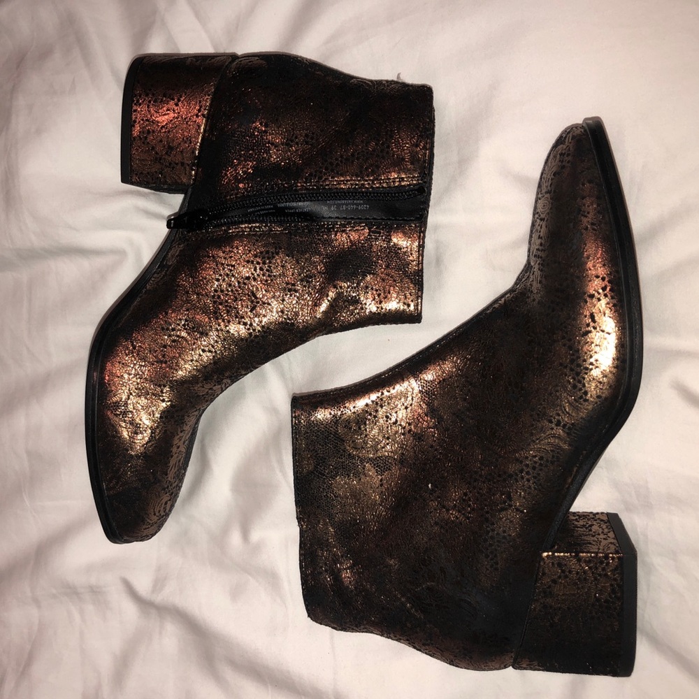 Rose Gold printed Paisley Booties